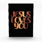 Jesus-Lieben Christliche Typografie-Gestaltung Fotoblock (Vorderseite)