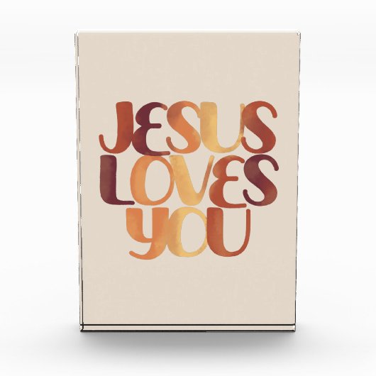 Jesus-Lieben Christliche Typografie-Gestaltung Fotoblock (Vorderseite)