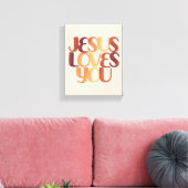 Jesus-Lieben Christliche Typografie-Gestaltung Leinwanddruck (Insitu (Wohnzimmer))