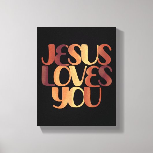 Jesus-Lieben Christliche Typografie-Gestaltung Leinwanddruck (Vorderseite)