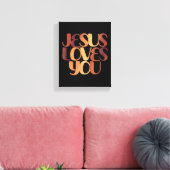 Jesus-Lieben Christliche Typografie-Gestaltung Leinwanddruck (Insitu (Wohnzimmer))