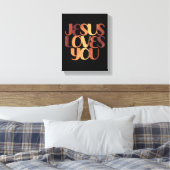 Jesus-Lieben Christliche Typografie-Gestaltung Leinwanddruck (Insitu (Schlafzimmer))