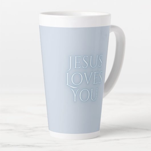Jesus-Lieben Christliche Typografie-Gestaltung Milchtasse (Rechte Ecke)