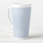 Jesus-Lieben Christliche Typografie-Gestaltung Milchtasse (Linke Ecke)