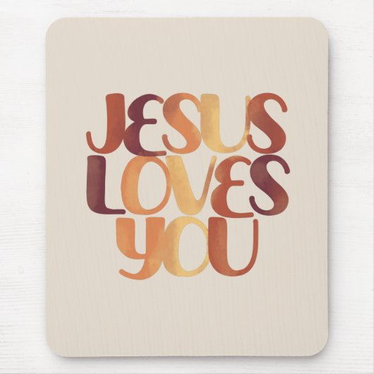 Jesus-Lieben Christliche Typografie-Gestaltung Mousepad (Vorne)
