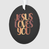 Jesus-Lieben Christliche Typografie-Gestaltung Ornament (Vorderseite)