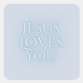Jesus-Lieben Christliche Typografie-Gestaltung Quadratischer Aufkleber