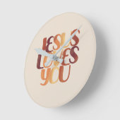 Jesus-Lieben Christliche Typografie-Gestaltung Runde Wanduhr (Winkel)