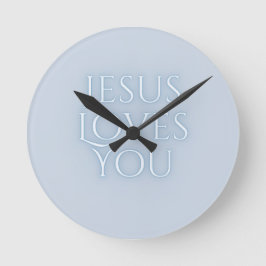 Jesus-Lieben Christliche Typografie-Gestaltung Runde Wanduhr