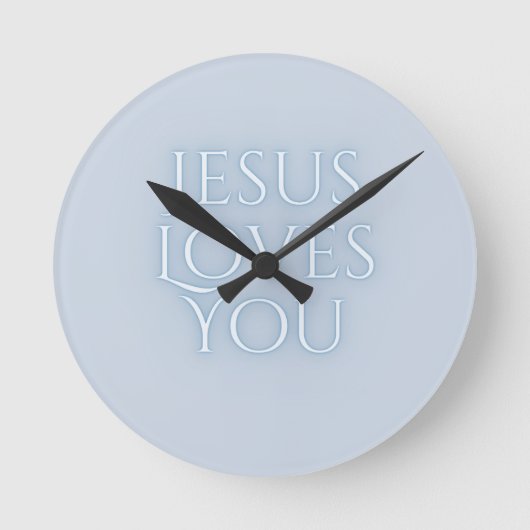Jesus-Lieben Christliche Typografie-Gestaltung Runde Wanduhr (Vorderseite)