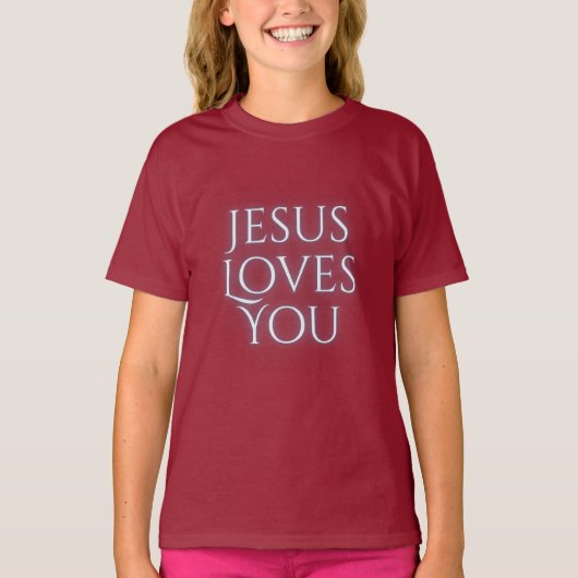 Jesus-Lieben Christliche Typografie-Gestaltung T-Shirt (Vorderseite)