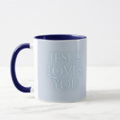 Jesus-Lieben Christliche Typografie-Gestaltung Tasse (Links)