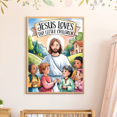 Jesus Lieben der Kleinen Kinderzimmer Mauer Kunst Poster