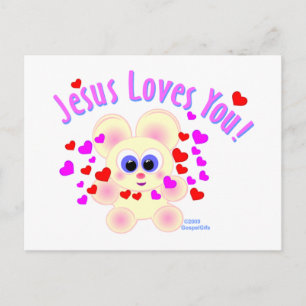 Jesus Lieben, die du Teddy-Bären-Design Postkarte