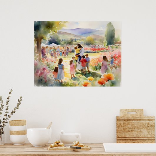 Jesus Lieben die Kinder Poster (Küche)