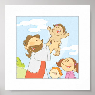 Jesus Lieben die Kleinen Kinder - 6 x 6" Poster