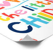 Jesus Lieben die kleinen Kinder Christlich Poster (Ecke)