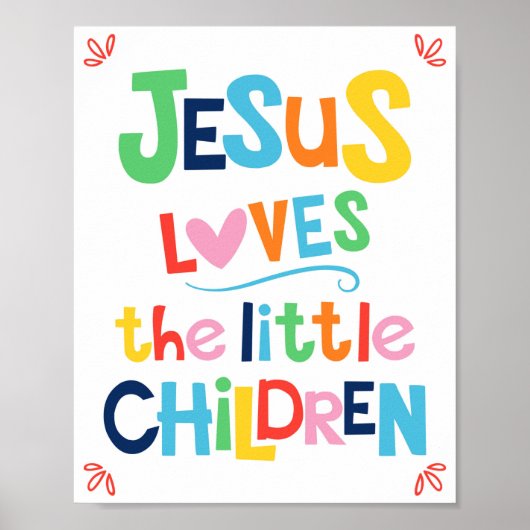 Jesus Lieben die kleinen Kinder Christlich Poster (Vorne)