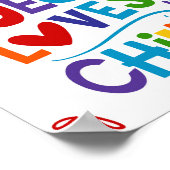 Jesus Lieben die kleinen Kinder Christlich Poster (Ecke)