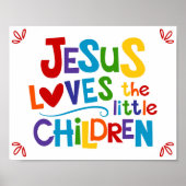 Jesus Lieben die kleinen Kinder Christlich Poster (Vorne)