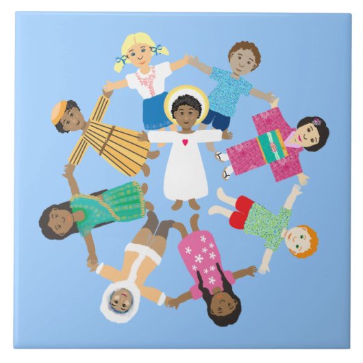 Jesus Lieben die kleinen Kinder Fliese (Vorderseite)