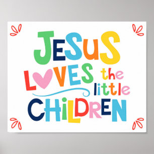 Jesus Lieben die Kleinen Kinder Kinder Christliche Poster