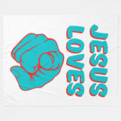 Jesus-Lieben, die Sie glauben Fleecedecke (Vorderseite (Horizontal))