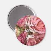 Jesus Lieben, die Sie Ihren Quote Blush Pink Roses Magnet (Vorderseite/Rückseite)