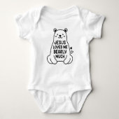 Jesus Lieben Ich bearly Baby Kind Kind Neugeborene Baby Strampler (Vorderseite)