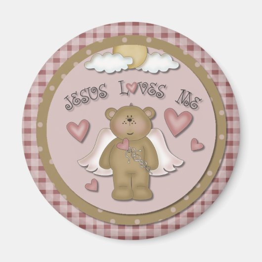 Jesus Lieben Ich Christlich Teddy Bear Angel Magne Magnet (Vorne)