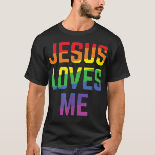Jesus Lieben Ich Christliche Regenbogenflagge LGBT T-Shirt