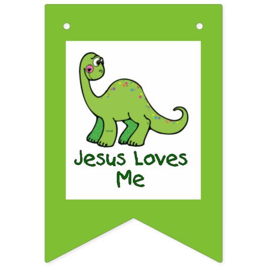 Jesus-Lieben ich Dinosaurier Wimpelkette (Zweite Fahne)