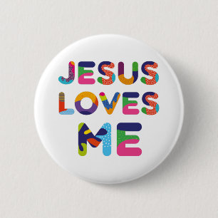 Jesus Lieben Ich farbenfrohe Dekorativkunst Button
