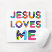 Jesus Lieben Ich farbige Textkunst Mousepad (Mit Mouse)