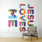 Jesus Lieben Ich farbige Textkunst Wandteppich (Beispiel (Horizontal))