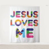 Jesus Lieben Ich farbige Textkunst Wandteppich (Vorderseite)