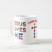 Jesus Lieben Ich farblich anpassbar Kaffeetasse (Vorderseite Links)