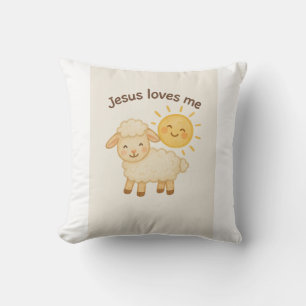 Jesus Lieben Ich - Niedliches Lamm und Sonne Kissen