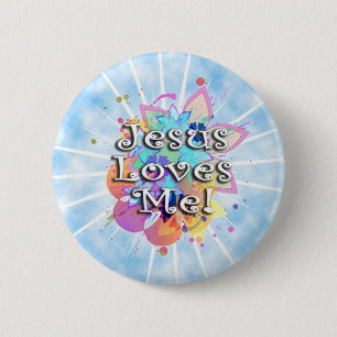 Jesus-Lieben ich, PastellWatercolor Button