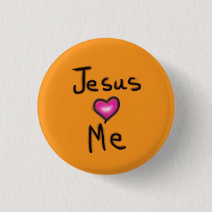 Jesus Lieben Ich rosa Herz Button