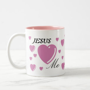 JESUS-Lieben ich - Rosa Zweifarbige Tasse
