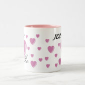 JESUS-Lieben ich - Rosa Zweifarbige Tasse (Mittel)