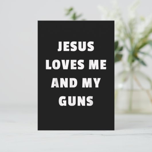 Jesus Lieben Ich und Meine Waffen Shirt - T - Shir RSVP Karte (Stehend Vorderseite)