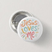 Jesus Lieben Ich - Vintages Design Button (Vorne & Hinten)