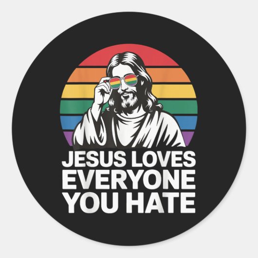 Jesus Lieben Jeder, den du hasst Runder Aufkleber (Vorderseite)