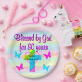 JESUS LIEBEN ME 80. GEBURTSTAG PAPIERTELLER (Party)