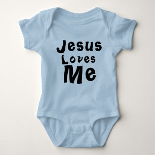 Jesus Lieben Me Baby Boy Blue Bodysuit One Piece Baby Strampler