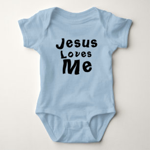Jesus Lieben Me Baby Boy Blue Bodysuit One Piece Strampler