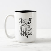 JESUS LIEBEN ME Christlicher Glaube Zitat Black Zweifarbige Tasse (Links)