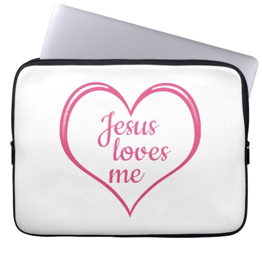 JESUS LIEBEN ME im Herzen Laptopschutzhülle (Vorderseite)